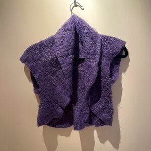 Vintage Y2K Dark Purple Knit Fuzzy Vest 💟